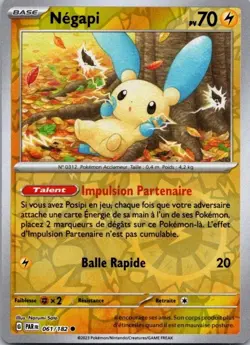 Carte Pokemon Negapi 061/182 Reverse 2023 - Image 1