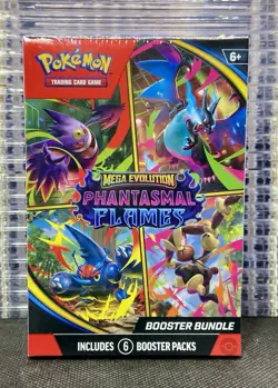Pokemon TCG Mega Evolution Phantasmal Flames Booster Bundles New Sealed 6 Packs - Image 1