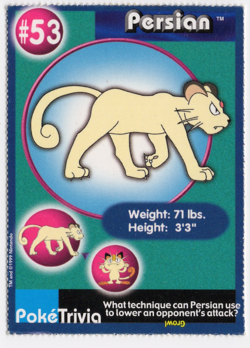 Persian #53 PokeTrivia Mewtwo Strikes Back Movie BK Pokemon Card - Image 1