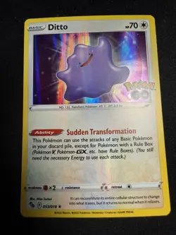 Ditto 053/078 Holo Rare Pokemon GO Pokemon TCG Card NM - Image 1