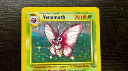 POKEMON TCG - ENGLISH JUNGLE SET VENOMOTH 13/64 HOLO RARE CARD LP MP - Image 2
