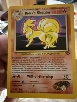 Pokemon TCG Brock's Ninetales Unlimited Holo Rare Card Gym Challenge 3/132 NM! - Image 1
