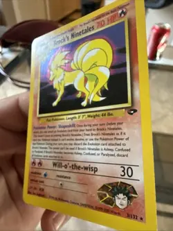 Pokemon TCG Brock's Ninetales Unlimited Holo Rare Card Gym Challenge 3/132 NM! - Image 2