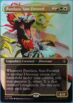 Pantlaza Sun-Favored (Borderless) FOIL Caverns of Ixalan Commander NM (514848) - Image 1