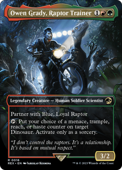 Owen Grady, Raptor Trainer (Borderless) [Jurassic World Collection] Magic MTG - Image 1
