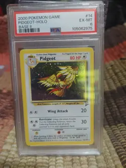 2000 POKEMON BASE SET 2 #14 PIDGEOT-HOLO PSA 6 - Image 1