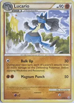 Lucario 19/95 Rare HGSS Unleashed Pokemon Lightly Played - Image 1