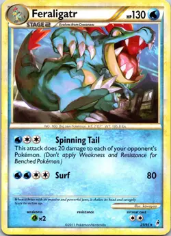 Feraligatr 25/95 Rare Call of Legends Pokemon Moderately Played - Image 1