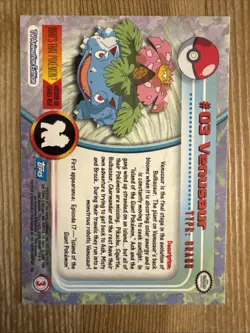 Venusaur #03 Topps Series 2 Non Holo Blue Logo Pokemon TCG NM - Image 2
