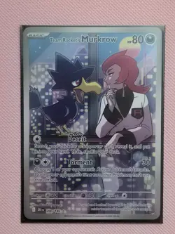 Pokemon Team Rocket's Murkrow 200/182 Destined Rivals Illustration Rare Full Ar… - Image 1