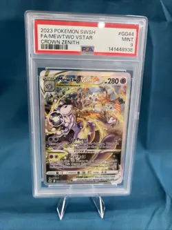 PSA 9 2023 POKEMON SWORD AND SHIELD CROWN ZENITH FULL ART/MEWTWO VSTAR GG44 - Image 1