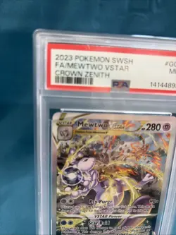 PSA 9 2023 POKEMON SWORD AND SHIELD CROWN ZENITH FULL ART/MEWTWO VSTAR GG44 - Image 2