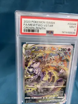 PSA 9 2023 POKEMON SWORD AND SHIELD CROWN ZENITH FULL ART/MEWTWO VSTAR GG44 - Image 3