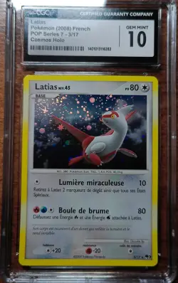 2008 Pokemon FRENCH POP Series 7 Latias #3 Cosmos Holo CGC 10 GEM MINT Low Pop - Image 1