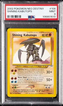 2002 POKEMON NEO DESTINY #108 SHINING KABUTOPS PSA 9 - Image 1