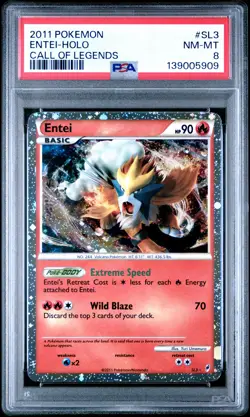 2011 POKEMON CALL OF LEGENDS #SL3 ENTEI-HOLO PSA 8 - Image 1