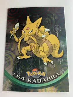 1999 Topps Pokemon TV #64 Kadabra (C) Foil Black Logo (Pokeballs 4th Print) - Image 1