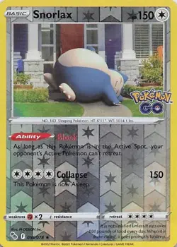 Snorlax Reverse Holo Holo Rare Pokemon GO 055/078 NM - Image 1
