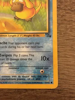 Pokemon TCG Psyduck Fossil Set Basic Psychic Common 53/62 1999 English - Image 4