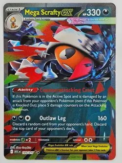 Pokemon TCG - 135/217 Mega Scrafty ex Ascended Heroes Ultra Rare - Image 1