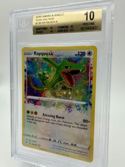 Pokemon Rayquaza Vivid Voltage Amazing Rare Holo #138/185 Beckett Pristine 10 - Image 2