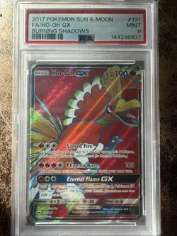 PSA Graded NM 9Ho-Oh GX (Full Art) 131/147 Pokemon Sm-Burning Shadows Holo - Image 1