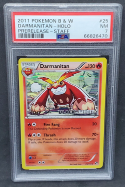 Pokemon PSA 7 NM Darmanitan 25/114 Black & White Prerelease STAFF Promo S#6470 - Image 1