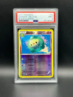 Pokemon PSA 9 MINT Duosion 56/114 Black & White Reverse Holofoil 2011 S#6594 - Image 1