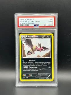 Pokemon PSA 9 MINT Mandibuzz 73/114 Black & White Reverse Holo 2011 POP 2! #6307 - Image 1
