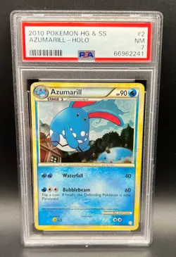 Pokemon PSA 7 NM Azumarill 2/123 Heartgold & Soulsilver Holofoil 2010 S#2241 - Image 1