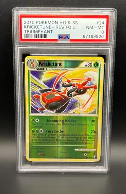 Pokemon PSA 8 NM-MT Kricketune 24/102 HGSS Triumphant Reverse Holo 2010 S#9926 - Image 1