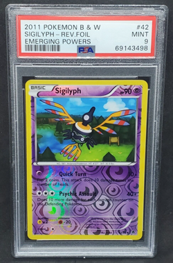 Pokemon PSA 9 MINT Sigilyph 42/98 Emerging Powers Reverse Holofoil 2011 s#3498 - Image 1