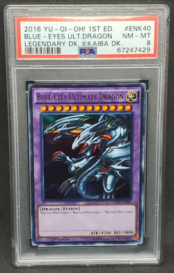 Yugioh PSA 8 NM-MT Blue-Eyes Ultimate Dragon LDK2-ENK40 Ultra Rare 1st Edition - Image 1
