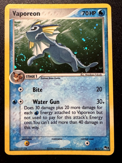 Vaporeon 6/17 POP Series 3 Promo Pokemon Card Holo Foil Rare Swirl LP - Image 1