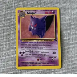 Pokemon Gengar Fossil Rare 80 HP Stage 2 Card 20/62 Regular Unlimited - Image 1