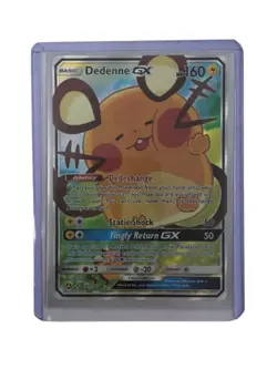 Dedenne GX 195a 214 Full Art Pokemon Card In Card Protector Colectable - Image 1