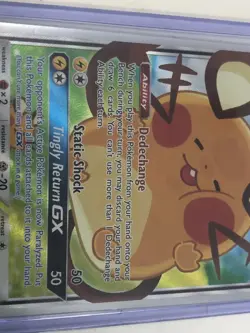 Dedenne GX 195a 214 Full Art Pokemon Card In Card Protector Colectable - Image 3