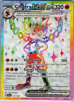 Cinderace ex - 157/142 SV07: Stellar Crown - Pokemon Card - NM - Image 1