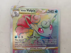 Alolan Vulpix VSTAR 197/195 Rainbow Rare Silver Tempest Pokemon Card - Image 3