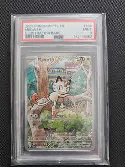 2025 Pokemon Phantasmal Flames Meowth Illustration Rare #106/094 PSA 9 - Image 1