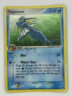 2006 Pokemon Vaporeon Holo #6 POP Series 3 Eeveelution - Image 3