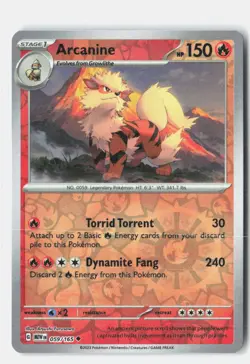 Arcanine Reverse Holo 059/165 Uncommon 151 Pokemon Near Mint - Image 1