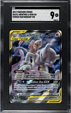 2019 Pokemon Promo #SM191 Mewtwo & Mew GX sgc 9 PSA 9 - Image 1