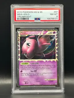 MEW PRIME ULTRA RARE HOLO #97- 2010 Pokemon HG & SS Triumphant- PSA 8 - Image 2