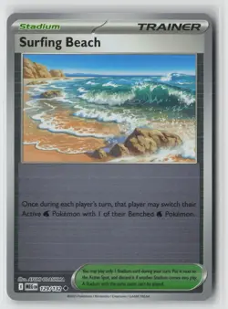 Surfing Beach 129/132 Uncommon Mega Evolution Pokemon Reverse Holo Near Mint - Image 1