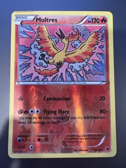 Pokemon TCG Moltres 9/124 Fates Collide Reverse Holo HP - Image 1