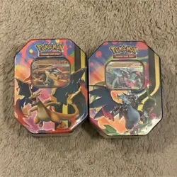Pokemon Mega Charizard X and Y Tins 2026 Pokemon TCG set of 2 Phantasmal Flames - Image 1