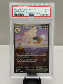 2023 POKEMON MEW EN-151 SPECIAL ILLUSTRATION RARE #199 CHARIZARD EX PSA 9 - Image 1