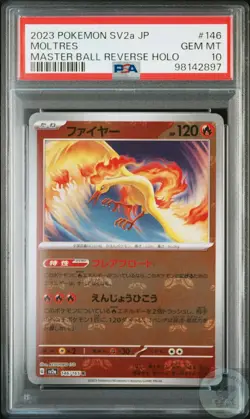 PSA 10 Moltres 146/165 Sv2a 151 Japanese Master Ball Reverse Holo Pokemon - Image 1