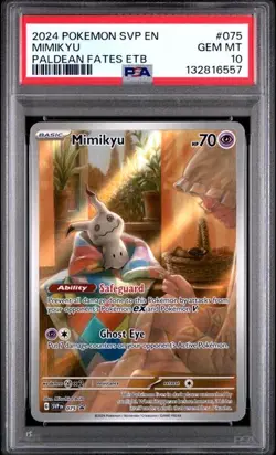 Pokemon Mimikyu Paldean Fates ETB Promo #075 PSA 10 Gem Mint - Image 1